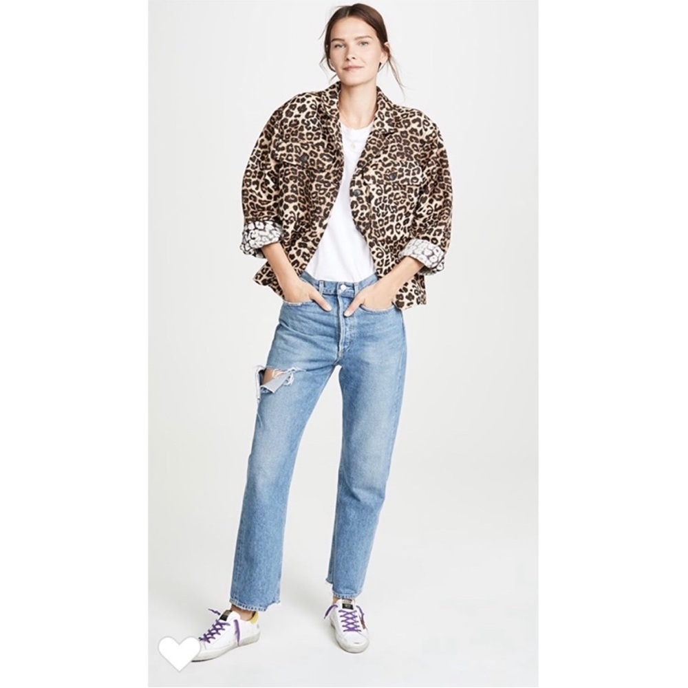 Anine Bing Flynn Leo Leopard Print Jacket XS | Flynn Utility Shirt Jacket Cotton - Picture 7 of 14